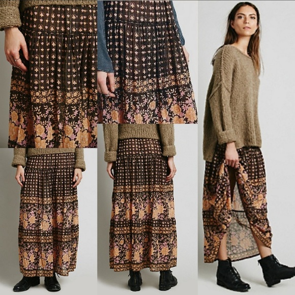 Spell designs desert rose maxi skirt raven brown S - Picture 5 of 8
